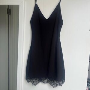 Superdown Black Lace Trim Mini Dress